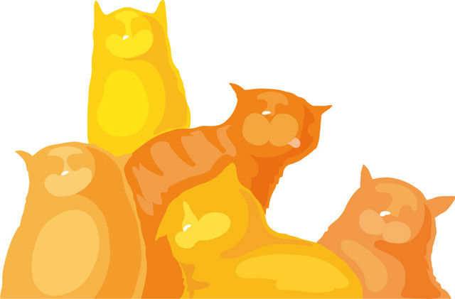 猫咪插画矢量素材