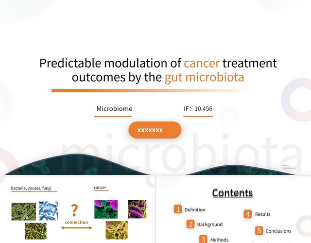简约大气肠道微生物群对癌症治疗结果的可预测调节报告文献
