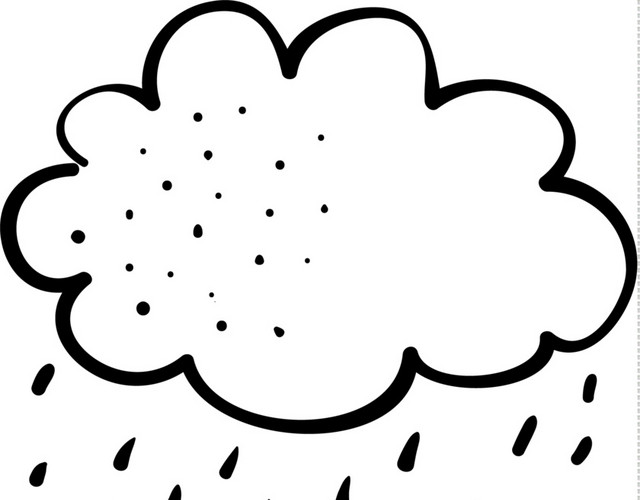 手绘卡通雨云素材