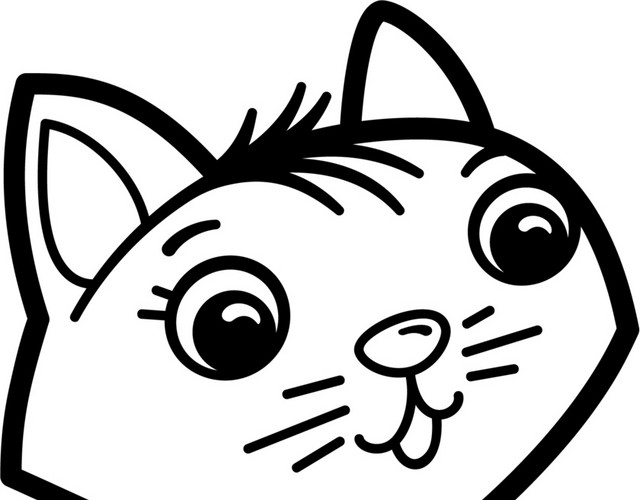 手绘卡通小猫素材