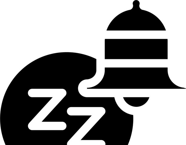 黑色卡通睡眠提示扁平图标