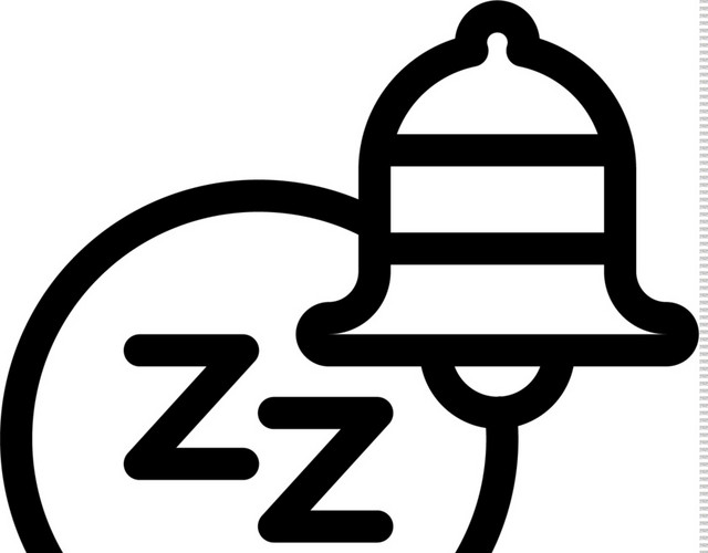 黑色卡通睡眠提示音线条扁平图标