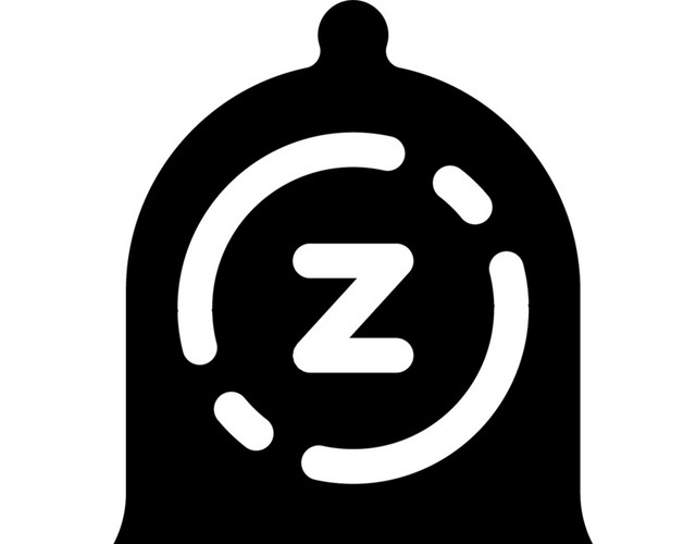 黑色卡通睡眠闹钟扁平图标