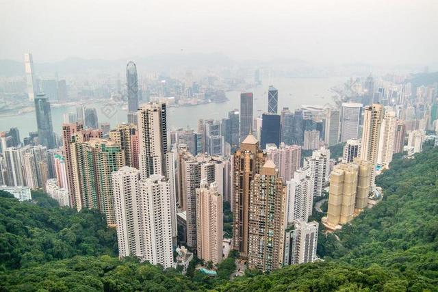 时尚香港天际线景观背景图片