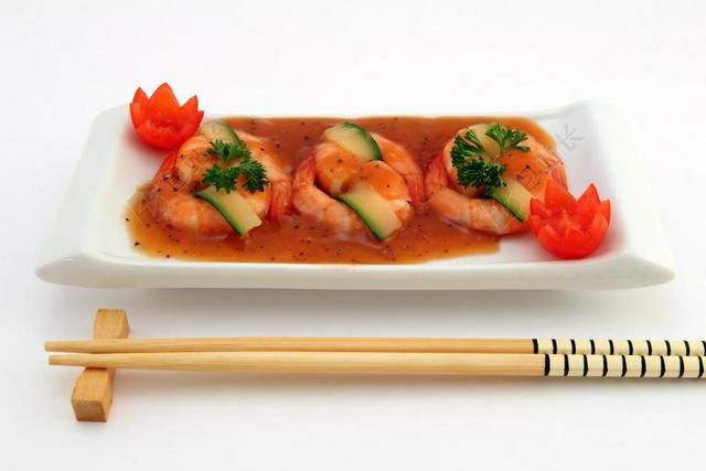 餐饮时尚烤制海鲜虾宣传背景图片