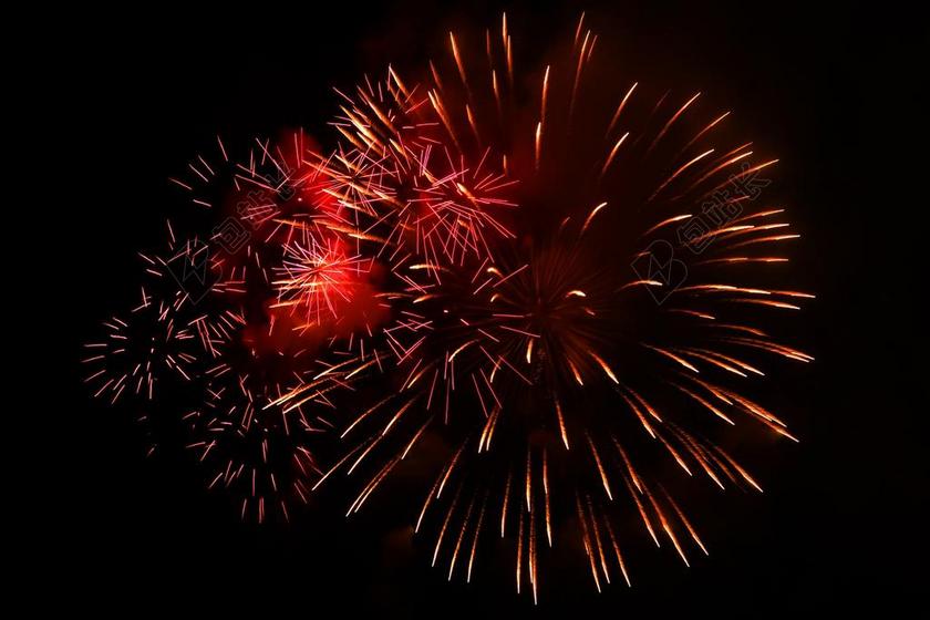 节日美丽的夜晚烟火背景图片