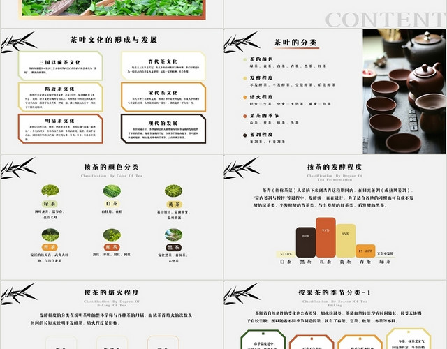 灰色中国风中国茶叶文化宣讲吃茶去PPT模板