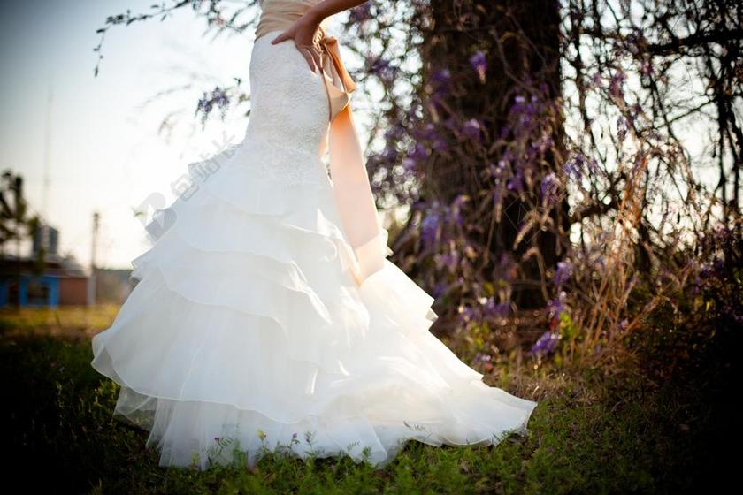 清新婚纱礼服连衣裙背景图片