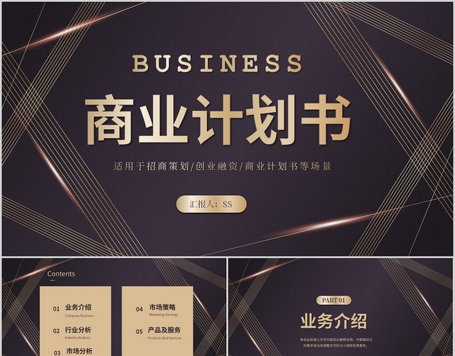 黑金大气商务企业项目商业计划书PPT