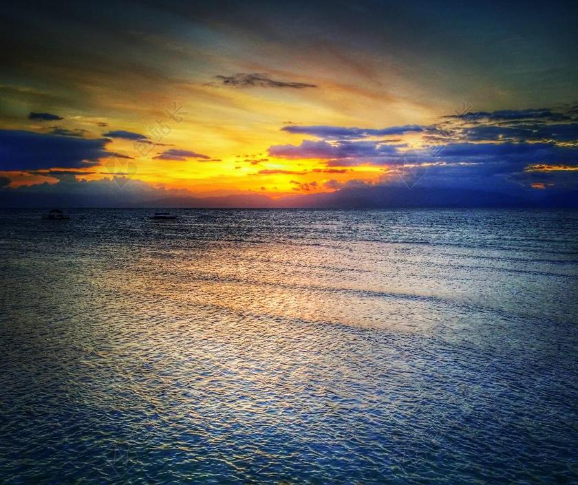 莫阿尔博阿 宿雾 菲律宾 亚洲 海滩 海 水 云夕阳 太阳