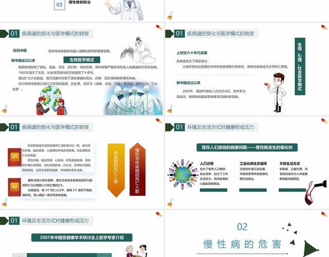 慢性病健康管理知识讲座简洁大方PPT模板