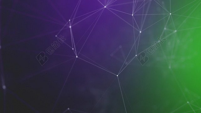 紫色渐变几何节点抽象网络科技背景