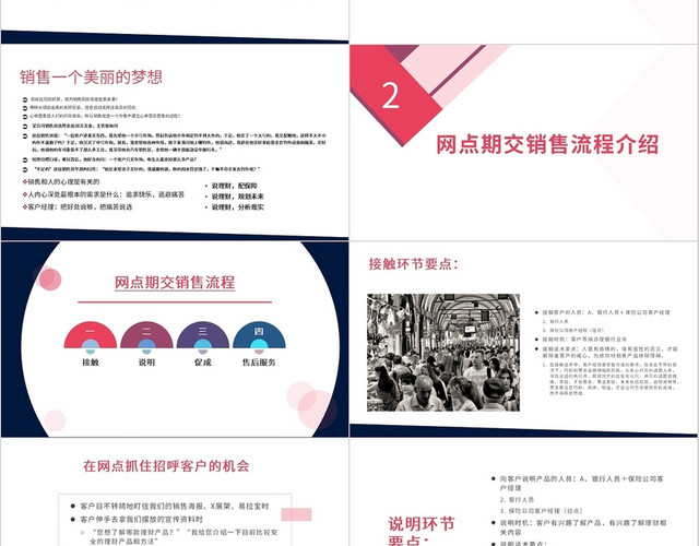 绿色红色简约商务银行保险网点销售技巧和话术培训PPT模板