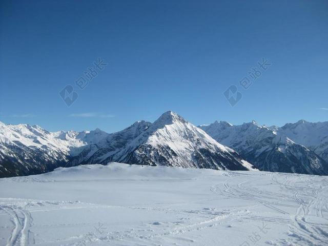 阿尔卑斯山 雪 滑雪 迈尔霍芬 齐勒 奥地利 冬天 欧洲 白