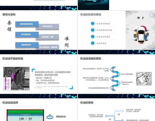 白色简约时尚商务汽车保养PPT模板