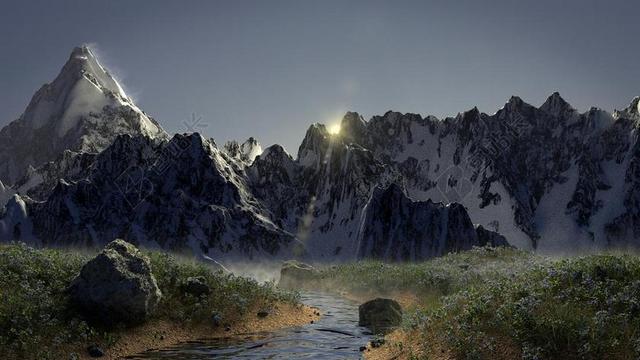自然山河景色背景图片