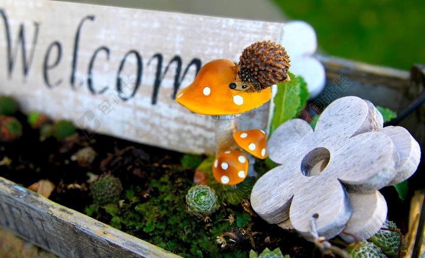 简约花园广告牌背景图片