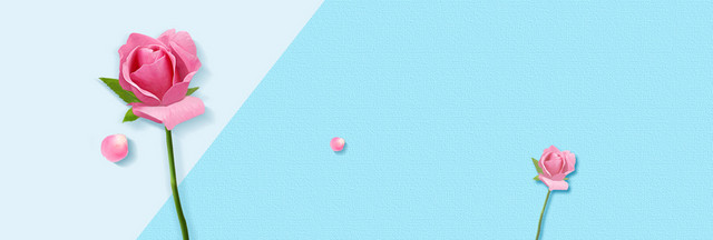 蓝色清新花朵淘宝海报背景