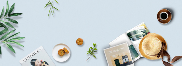 清新简约俯视蓝色BANNER