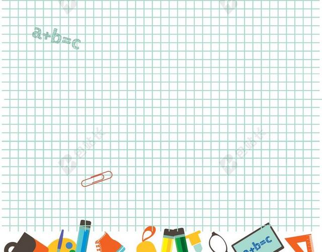 可爱格子学院风矢量背景图