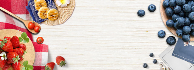 健康水果美食俯视海报BANNER