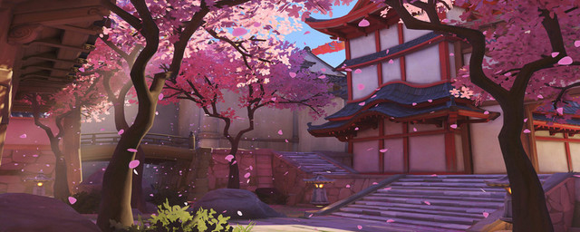 卡通插画樱花背景图