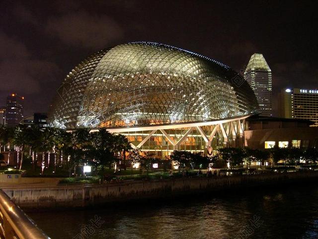 新加坡 文化中心 灯 夜 照明 架构 艺术 艺术品
