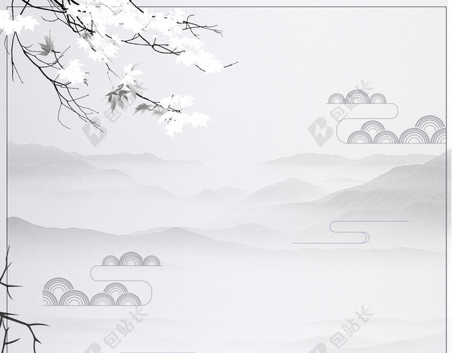 立冬雪松萧条灰色BANNER