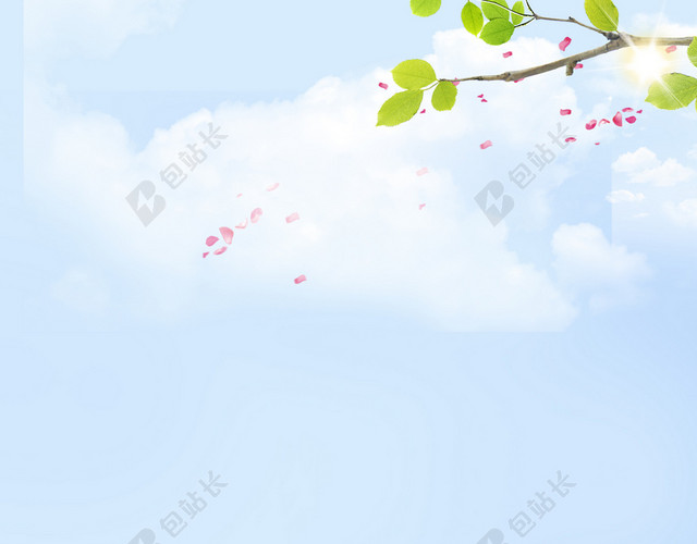 浅蓝色天空白云背景素材