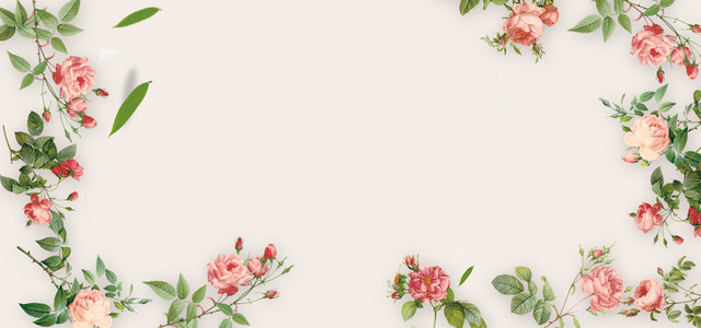 碎花小清新粉色欧式婚礼BANNER海报