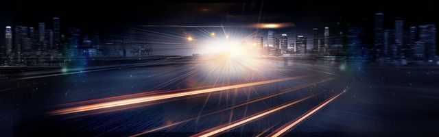 酷炫霸气创意城市公路夜景广告BANNER