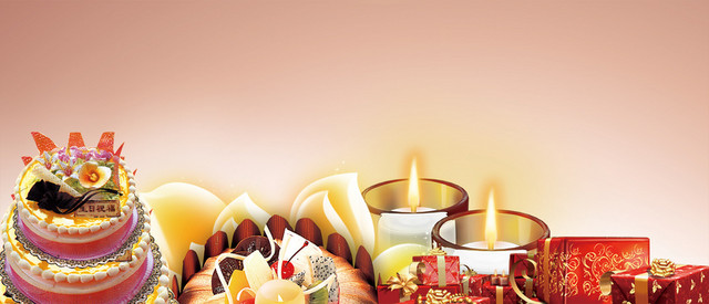 水果生日蛋糕背景BANNER