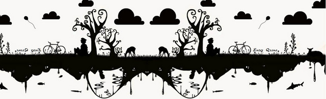 黑白卡通素描背景BANNER