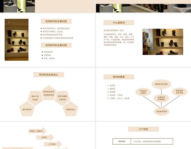 浅橙色水彩简约商务鞋类陈列规范综合培训企业培训PPT课件