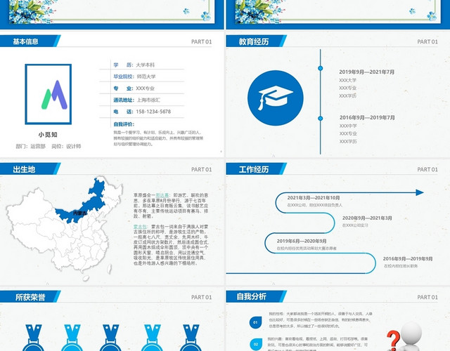 新员工入职自我介绍商务风格PPT动画效果