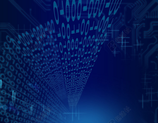 几何线条科技线条蓝色区块链技术海报