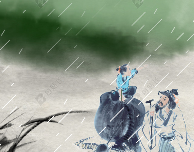 清明雨水节气H5背景