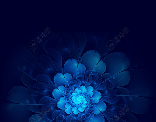 蓝色神秘花纹邀请函H5背景