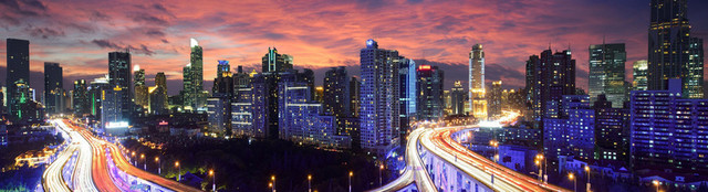 公路夜景BANNER创意设计