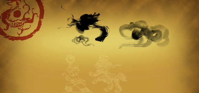 龙抬头中国风棕色海报背景