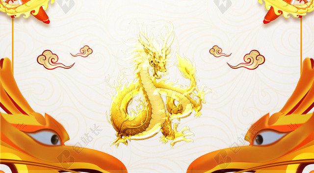 中国风二月二龙抬头背景素材