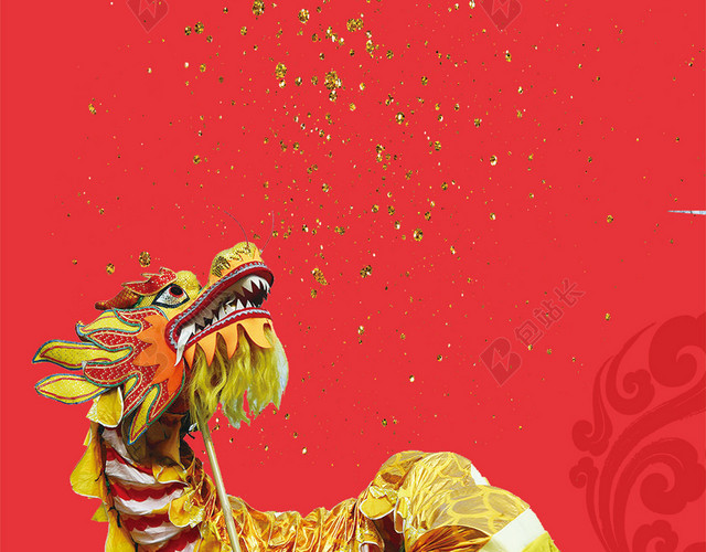 龙抬头文化中国风H5红色背景源文件下载