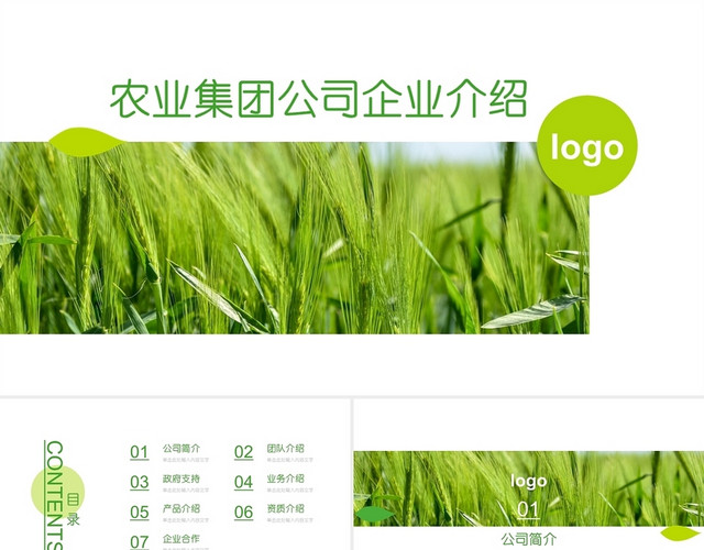 商务农业集团公司企业宣传介绍PPT模板