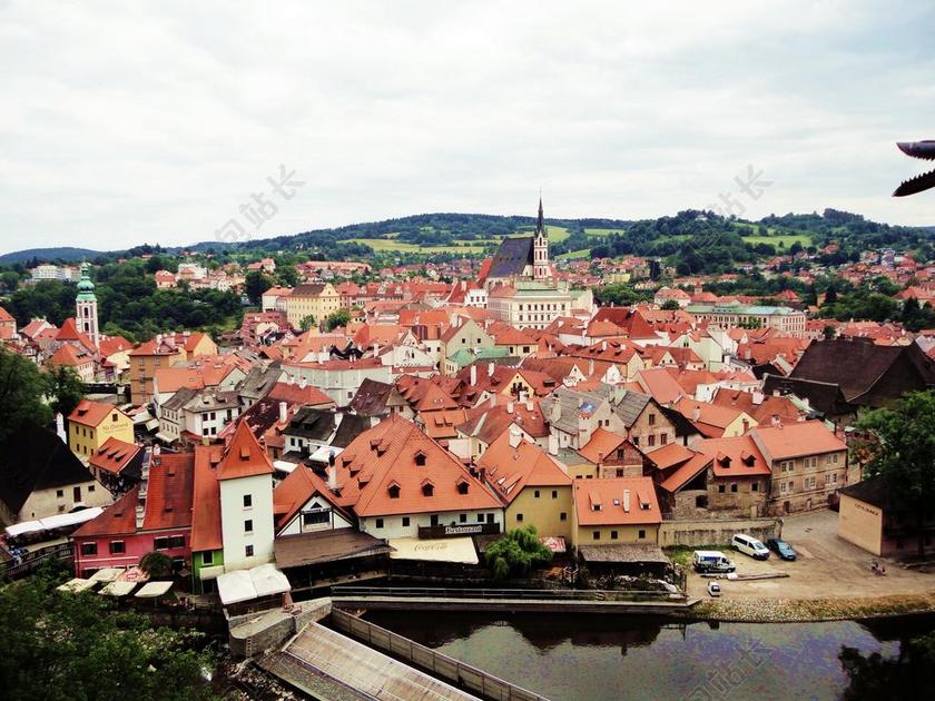 捷克共和国 捷克克鲁姆洛夫城堡绳 捷克克鲁姆洛夫城堡循环 欧洲