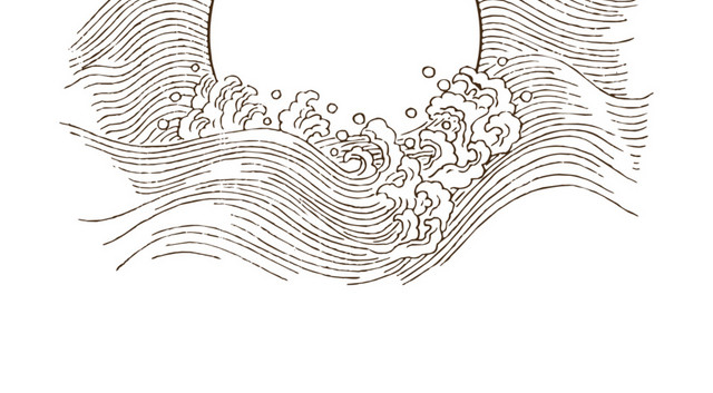 手绘卡通海浪素材