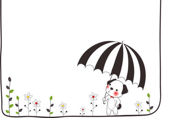 手绘卡通可爱花边边框素材