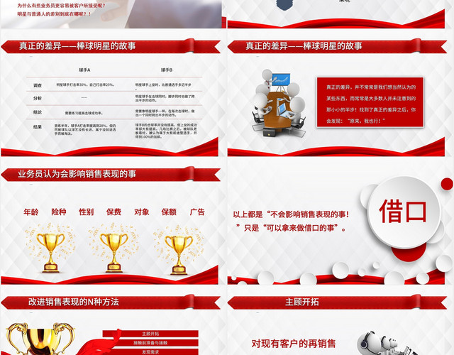 红色商务保险业务培训课件PPT模板