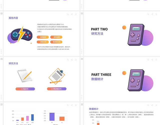 大学生游戏内消费行为调查报告PPT模板