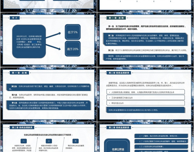蓝色简约风住房公积金管理条例科普PPT住房公积金管理条例知识科普