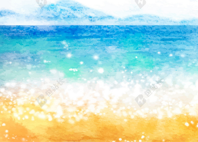 蓝色手绘水彩背景